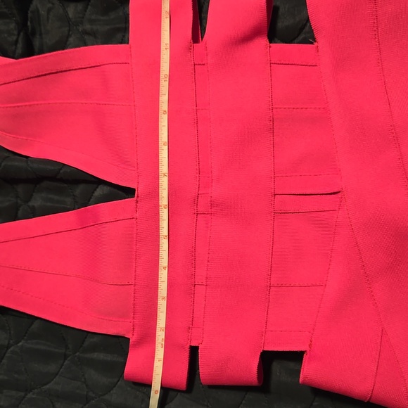 Vibrant Pink Bandage Dress - Picture 9 of 10